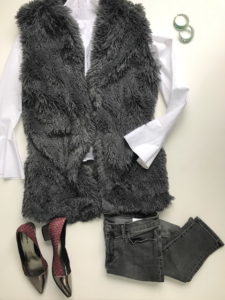3 Ways to Wear Fur Vest, Hanna Lee Style, www.hannaleestyle.com/3waystowear